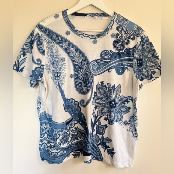 Desigual Tops - Desigual Blue and White POPASLEY Paisley women’s  Tee